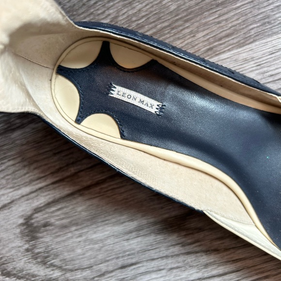 Leon Max Leather Ankle Wrap Block Heels | 6 - Picture 5 of 8